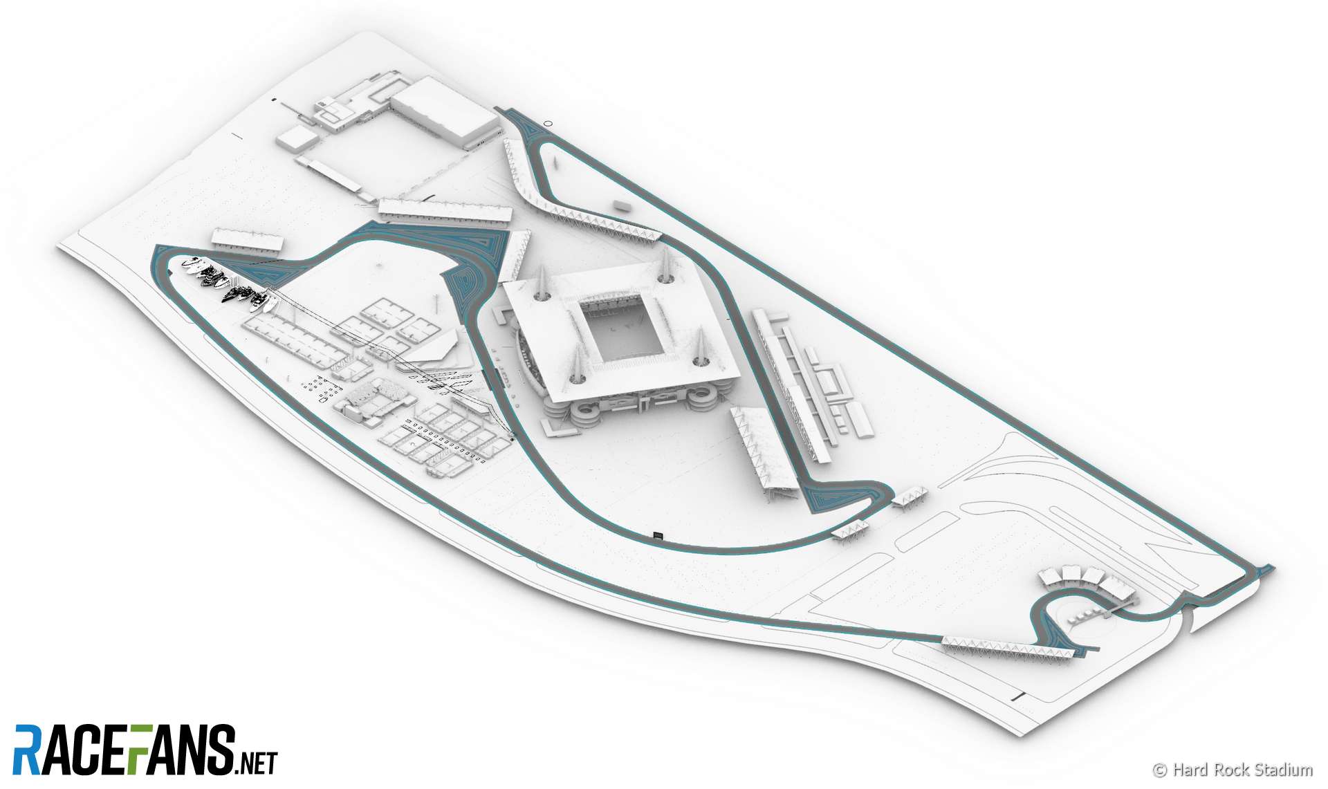 Planned Hard Rock Stadium F1 circuit for 2021 Miami Grand Prix