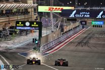 (L to R), Max Verstappen, Red Bull, Charles Leclerc, Ferrari, Bahrain International Circuit, 2022