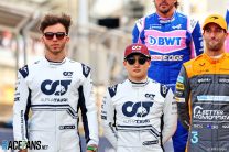 (L to R), Pierre Gasly, Yuki Tsunoda, AlphaTauri, Daniel Ricciardo, McLaren, Bahrain International Circuit, 2022